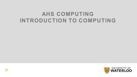 AHS COMPUTING INTRODUCTION TO COMPUTING. AHS COMPUTING PERSONNEL.