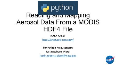 Reading and Mapping Aerosol Data From a MODIS HDF4 File