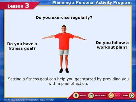 Planning a Personal Activity Program