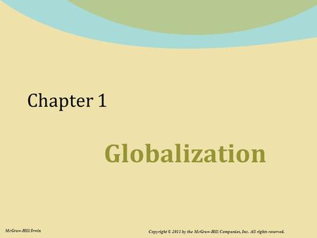 Globalization Chapter 1 McGraw-Hill/Irwin