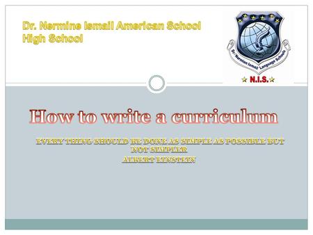 Header includes Dr. Nermine Ismail American School High School Department Grade Scholastic year (2008/2009)