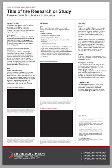 Title of the Research or Study Presenter name, Associates and Collaborators UNIT/PROGRAM/COUNTY NAME 1 UNIT/PROGRAM/COUNTY NAME 2 UNIT/PROGRAM/COUNTY NAME.