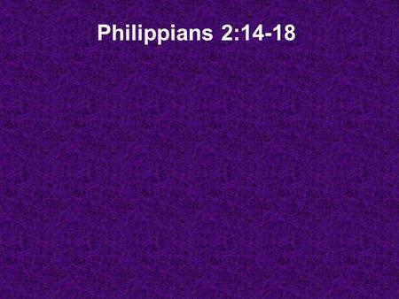 Philippians 2:14-18. How’s Paul’s thought process working? Downward Mobility… How do you do that? Being a bottom feeder?