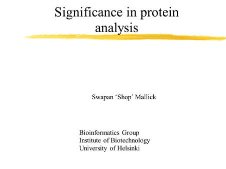 Significance in protein analysis