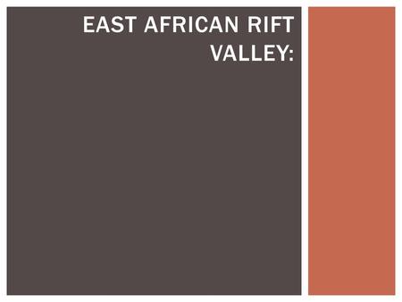 EAST AFRICAN RIFT VALLEY:. STUDY MAIN MAP RIFT VALLEY  1-How many plates can you find here ? (1,2,3,4?)  2-What is the result of these tectonic plate.