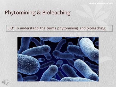 Phytomining & Bioleaching