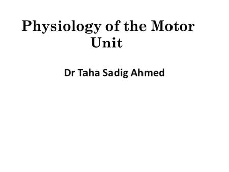 Physiology of the Motor Unit