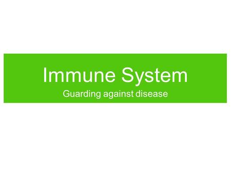 Immune System Guarding against disease. The not-so-common cold A “cold” is an infection of the mucus membranes of the respiratory tract by a rhinovirus.