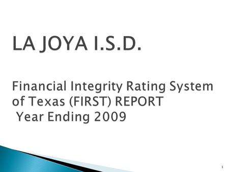 1.  Senate Bill No. 875  Developed by Commissioner together with Comptroller of Public Accounts  Proposal presented to Legislature December 2000 