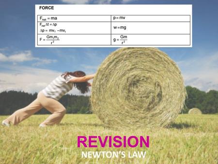 REVISION NEWTON’S LAW. NEWTON'S UNIVERSAL GRAVITATION LAW Each body in the universe attracts every other body with a force that is directly proportional.