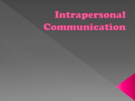 Language use or thought internal to the communicator. Basically, it is communication within yourself.