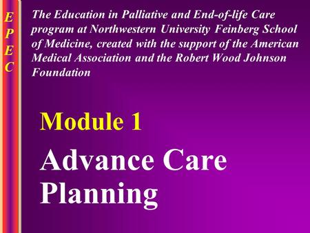 Advance Care Planning Module 1