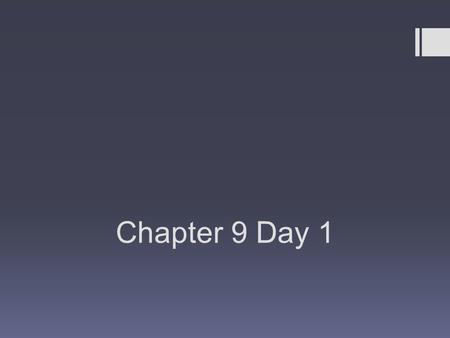 Chapter 9 Day 1. Parameter and Statistic  Parameter – a number that describes a population, usually impossible to find  Statistic – A number described.