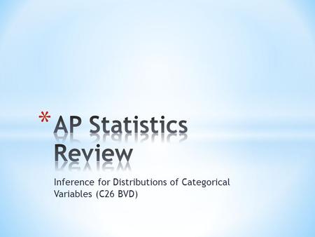 Inference for Distributions of Categorical Variables (C26 BVD)