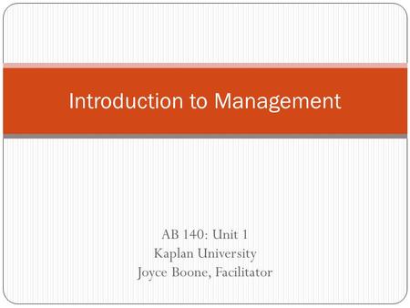 Introduction to Management