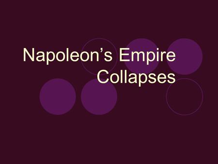 Napoleon’s Empire Collapses