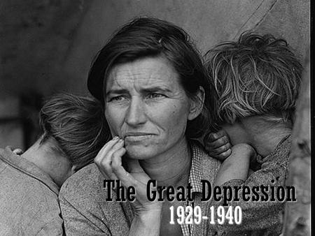 The Great Depression 1929-1940. How The Great Depression Came The Great Depression was caused by an uneven distribution of income which led to a huge.