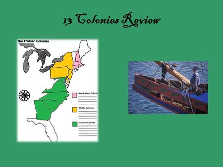 13 Colonies Review. Answer >> Why did settlers leave England to establish colonies in the New World?