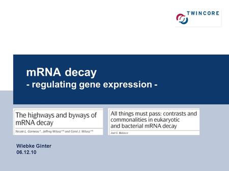 1 mRNA decay - regulating gene expression - Wiebke Ginter 06.12.10.