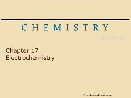 Chapter 17 Electrochemistry