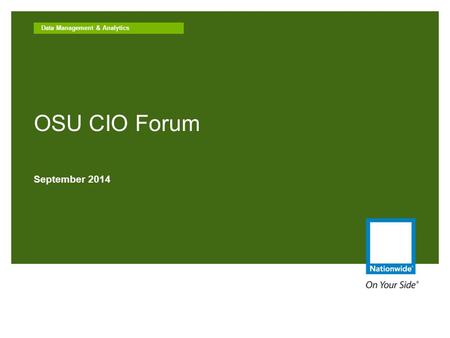 Data Management & Analytics OSU CIO Forum September 2014.