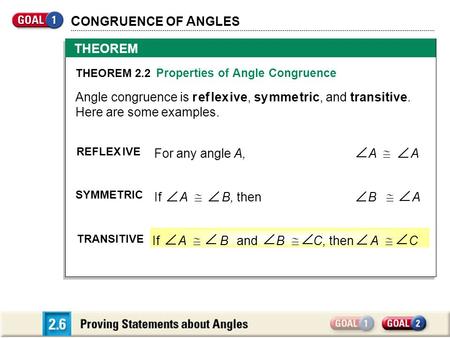 CONGRUENCE OF ANGLES THEOREM