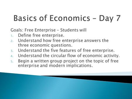 Basics of Economics – Day 7