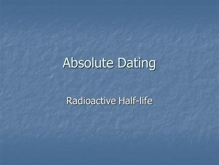 Radioactive Half-life