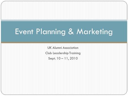 Event Planning & Marketing