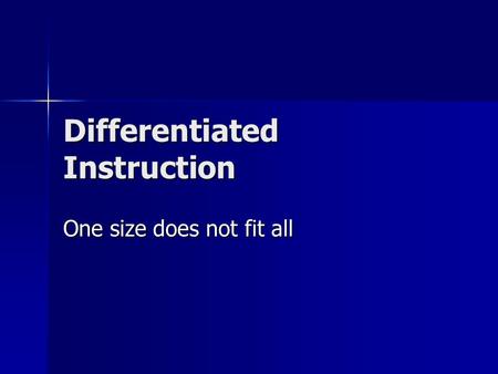 Differentiated Instruction