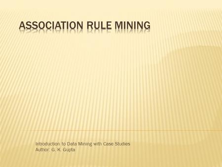 Association Rule Mining