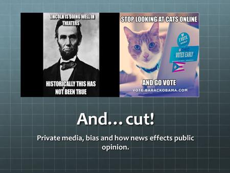 Private media, bias and how news effects public opinion.