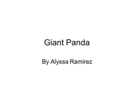 Giant Panda By Alyssa Ramirez.