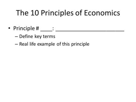 The 10 Principles of Economics