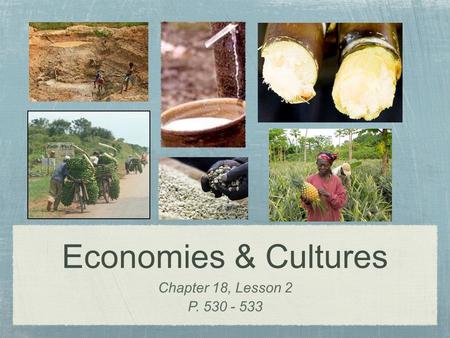 Economies & Cultures Chapter 18, Lesson 2 P. 530 - 533.