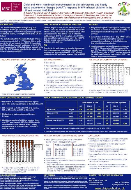 CONCLUSIONS  Mortality and hospital admission rates continued to decline since the introduction of HAART in 1997  Viral load suppression 12 months after.