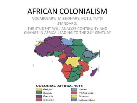 VOCABULARY: MISSIONARY, HUTU, TUTSI