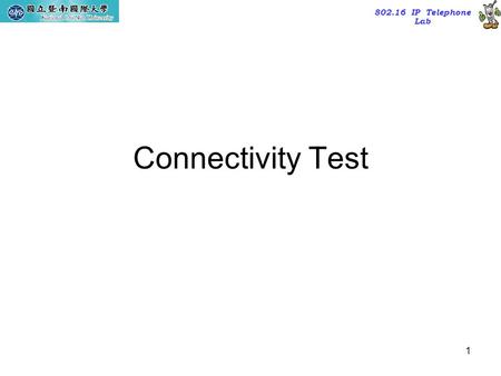 802.16 IP Telephone Lab 1 Connectivity Test. 802.16 IP Telephone Lab 2 Outline Ping & ICMP Fast Ping (fping) & AutoStatus One-Way Ping.