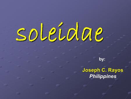 Soleidae by: Joseph C. Rayos Philippines. Class:Actinopterygii (ray-finned fishes) Order:Pleuronectiformes (flatfishes)Pleuronectiformes Family:Soleidae.