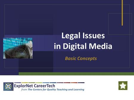 Legal Issues in Digital Media Basic Concepts. Legal Issues in Digital Media Ethics: Values relating to human conduct, with respect to the rightness and.