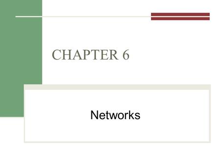 CHAPTER 6 Networks. Announcements Quiz 1 Grades Poster Project 3 – Access Case Due Tuesday before midnight Tuesday Class – Review and Workday on Project.