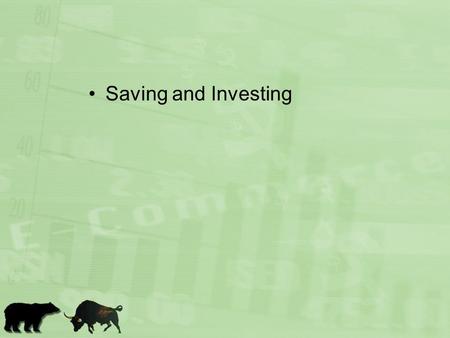 Saving and Investing. To save or not to save, that is the question.