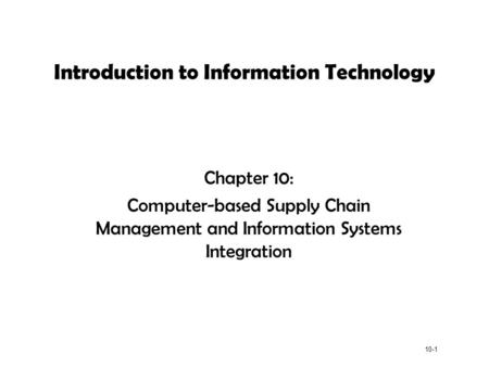 Introduction to Information Technology