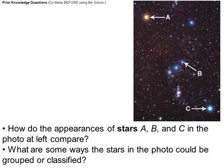 Prior Knowledge Questions (Do these BEFORE using the Gizmo.)