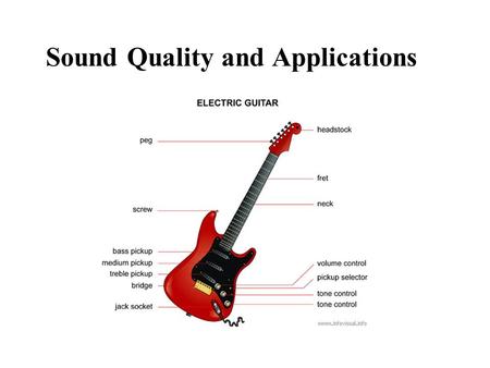 Sound Quality and Applications. Music vs. Noise Music –sounds that have a pleasing quality, a definite identifiable pitch, and rhythm –musical instruments.