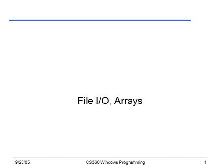 CS360 Windows Programming