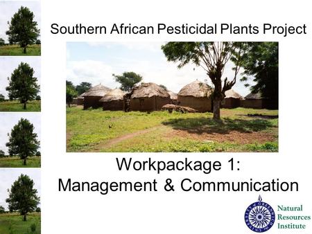 Southern African Pesticidal Plants Project Workpackage 1: Management & Communication.