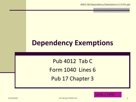 Dependency Exemptions