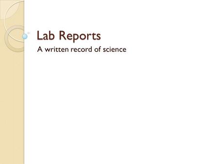 A written record of science