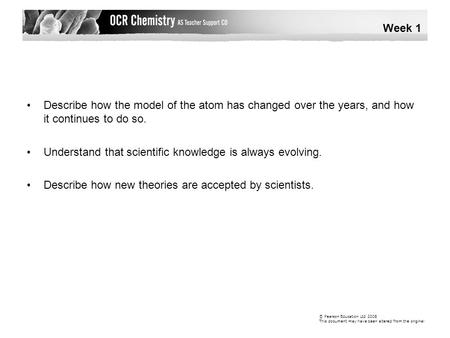 Describe how the model of the atom has changed over the years, and how it continues to do so. Understand that scientific knowledge is always evolving.